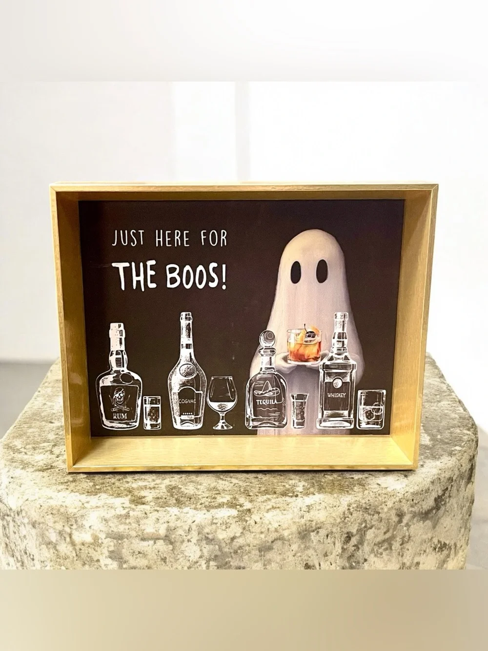 New Just here for the boos Halloween bar tray or wall hanging